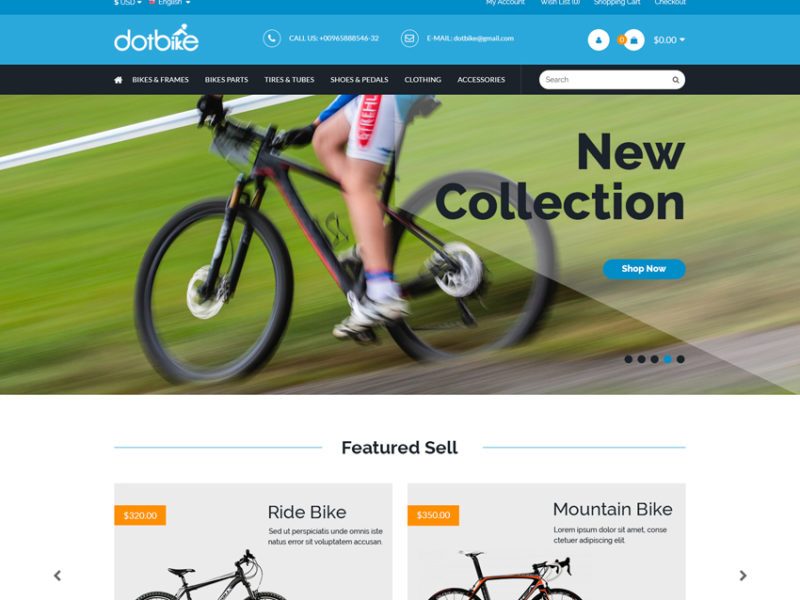 DotBike - Bicycle e-commerce HTML Template