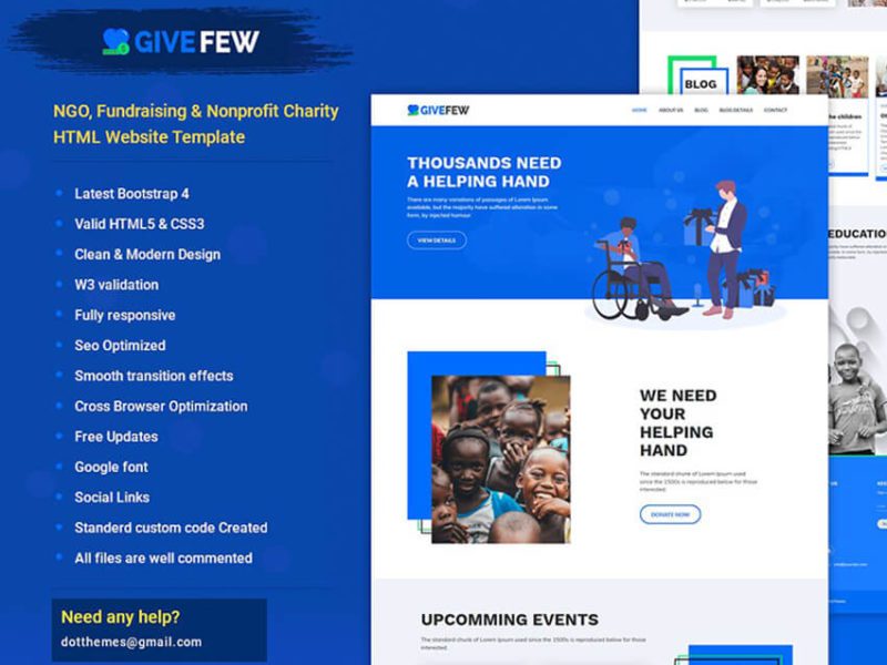 GiveFew - Nonprofit Charity Website Template