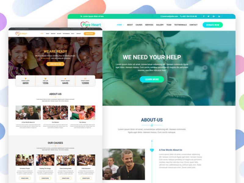 PureHeart - Charity & nonprofit NGO PSD Template